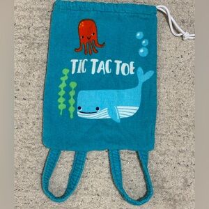 Novogratz Kids Blue Tic Tac Toe Terry Drawstring Backpack, 3 years & under